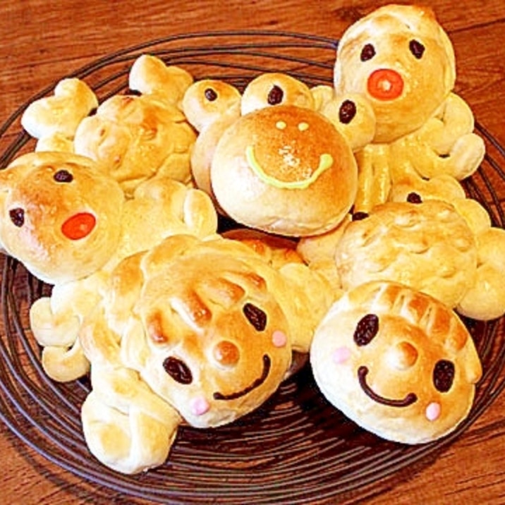 楽しく作る子どもパン 似顔絵パン